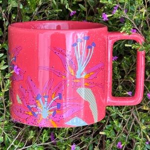 New Starbucks Purple Lily Flower Red Ceramic Mug
